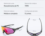 Óculos Ciclismo 5 Lentes Polarizado Original UV400 Energy Express