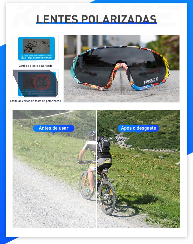 Óculos Ciclismo 5 Lentes Polarizado Original UV400