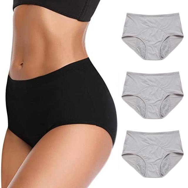 Calcinha Absorvente Incontinência Urinária Feminina Kit Com 3 - Dryextreme Cinzas / P Saúde 013