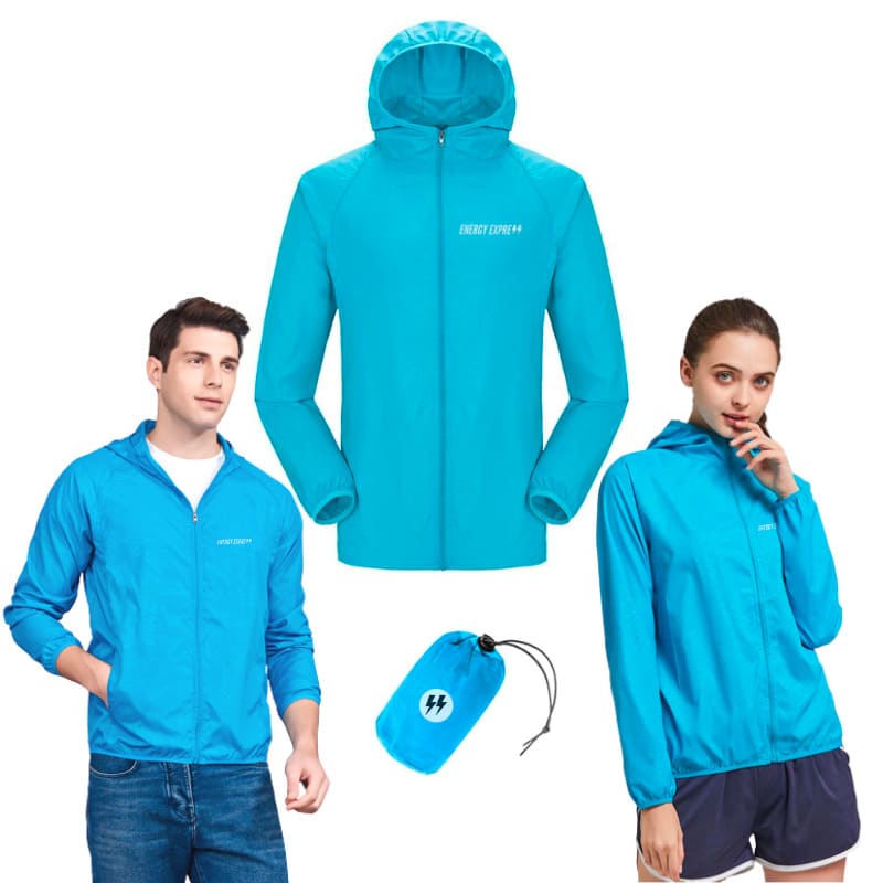 Capa De Chuva Jaqueta Impermeável Masculina Feminina Energy Azul Clara / S Outdoor 055