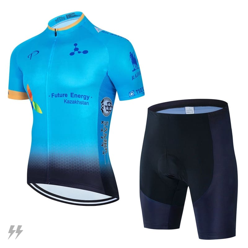 Conjunto Roupa Para Ciclismo Feminino Fluorescente Profissional Azul C/ Bermuda / Pp Outdoor 054