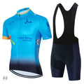 Conjunto Roupa Para Ciclismo Feminino Fluorescente Profissional Azul C/ Bretelle / Pp Outdoor 054