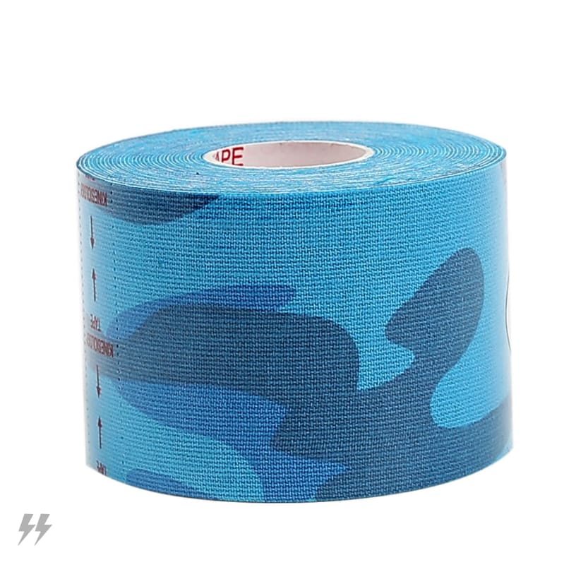 Fita Cinesiologia Kinesio Tape Premium Bandagem Elástica Camuflada Azul Saude 034