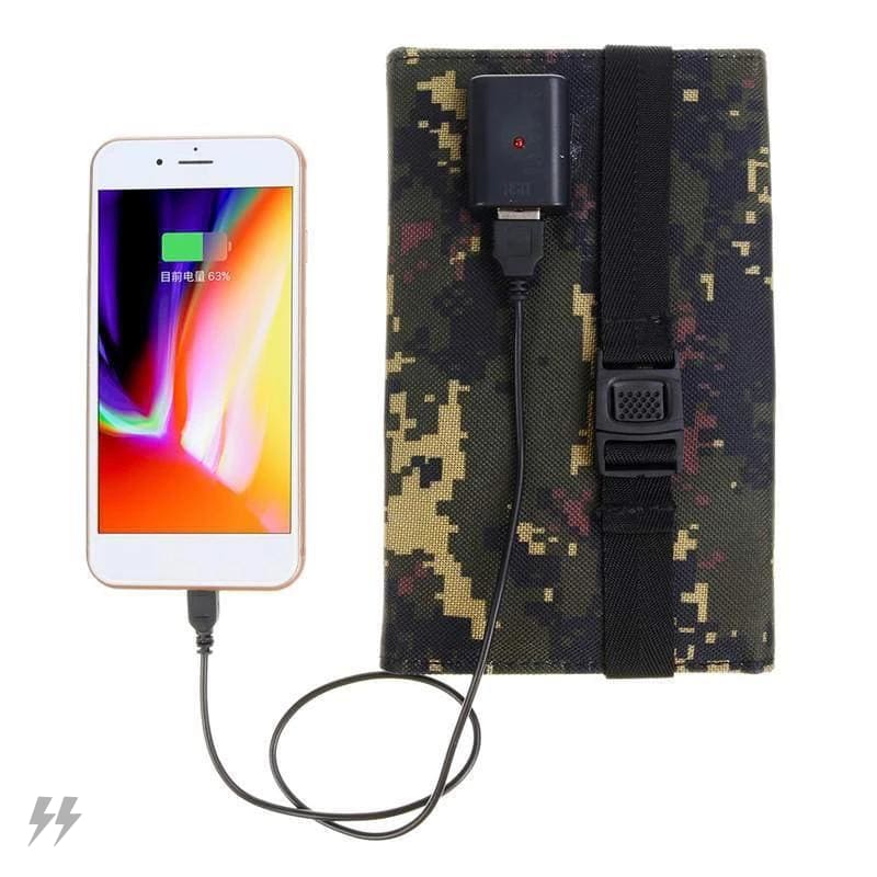 Painel Solar Portátil Dobrável Usb Camping Energy Camuflado Outdoor 061
