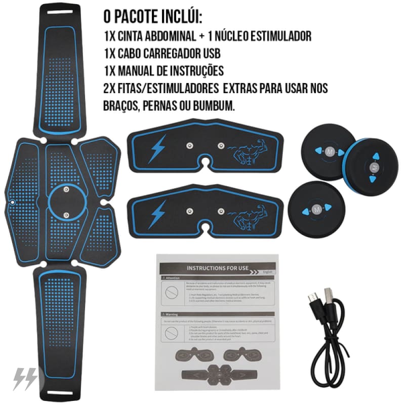 Tonificador Muscular Elétrico Profissional MuscleFit® - Energy Express Store